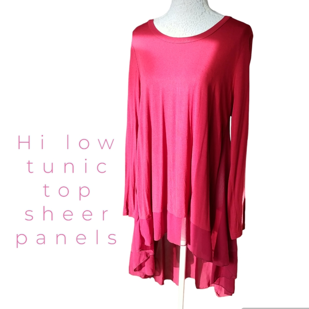 Hi low top with sheer panels NWT